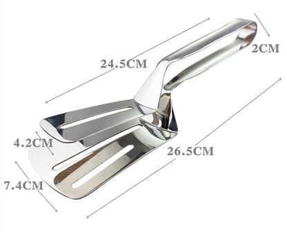 Stainless Steel BBQ Tongs & Spatula ¨C Multi-Purpose Grilling Tool for Steak, Fish, Bread & Kitchen Cooking