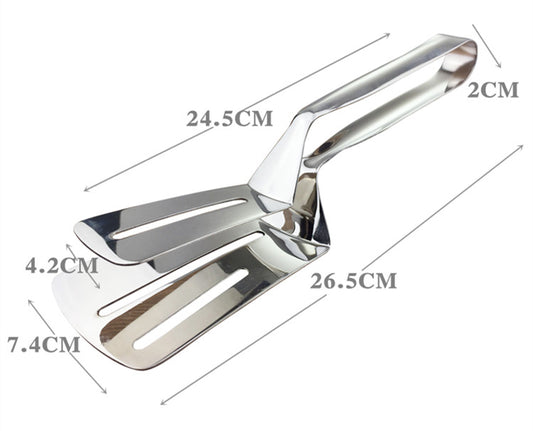 Stainless Steel BBQ Tongs & Spatula ¨C Multi-Purpose Grilling Tool for Steak, Fish, Bread & Kitchen Cooking