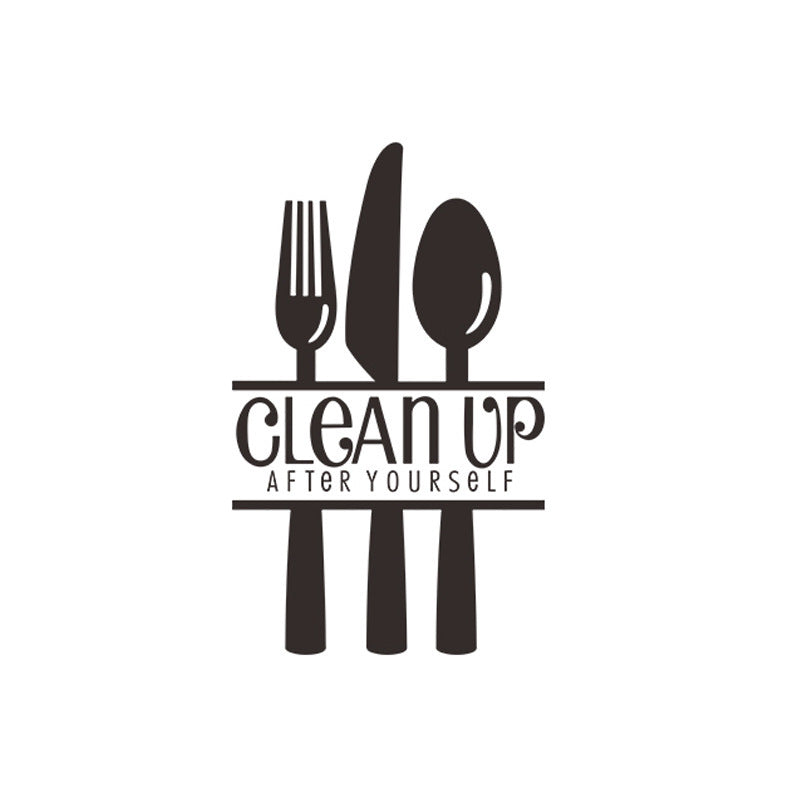 US Local English Proverbs Wall Stickers Kitchen Knife And Fork Creative Stickers