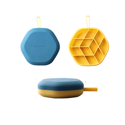 US Local Silicone 12 Cavity Hexagon 3D Ice Mold DIY Popsicle Mould Ice Cream Makers Storage Box