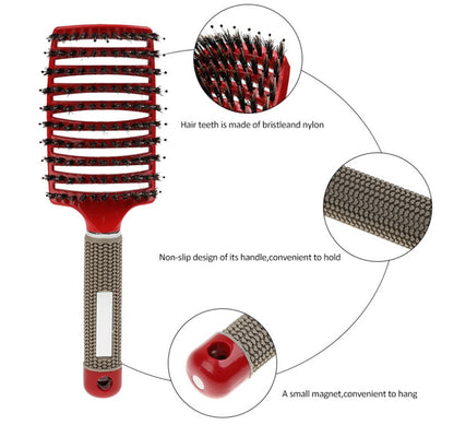 US Local Hairbrush Anti Klit Brushy Haarborstel Women Detangler Hair Brush Bristle Nylon Scalp Massage  Teaser Hair Brush Comb