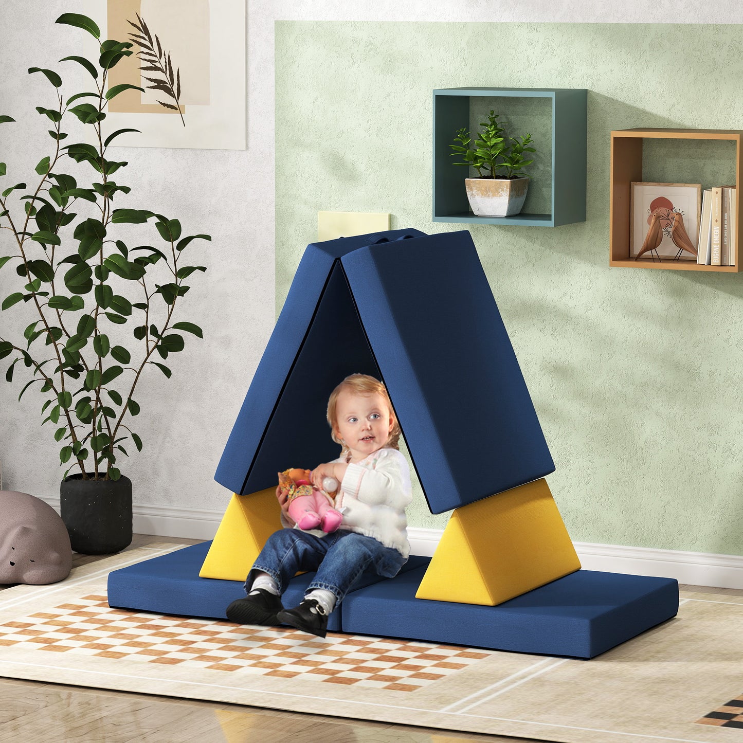 US Local 6 Pieces Foam Climbing Blocks for Toddlers with Washable Cover