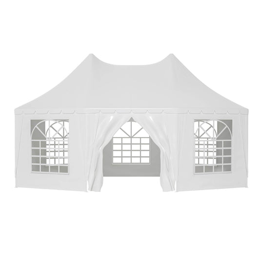 US Local Double Peaked Arabian Shelter,Party Tent,PVC Coated Polyester Roof,Roll-Up Doors And Windows,Removable Side Walls,And Complete Accessorie,White
