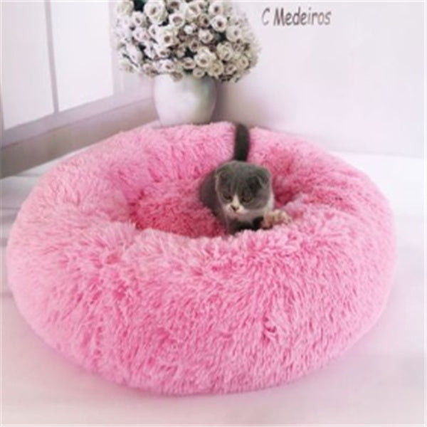 US Local Round Long Hairy Autumn And Winter Nest Pad Cat Mattress