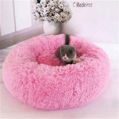 US Local Round Long Hairy Autumn And Winter Nest Pad Cat Mattress