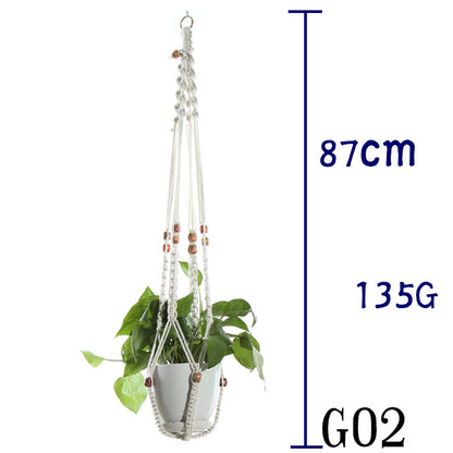 US Local Flower Pot Net Bag Beige Cotton Rope Indoor Plant Hanger Hanging Basket Sling