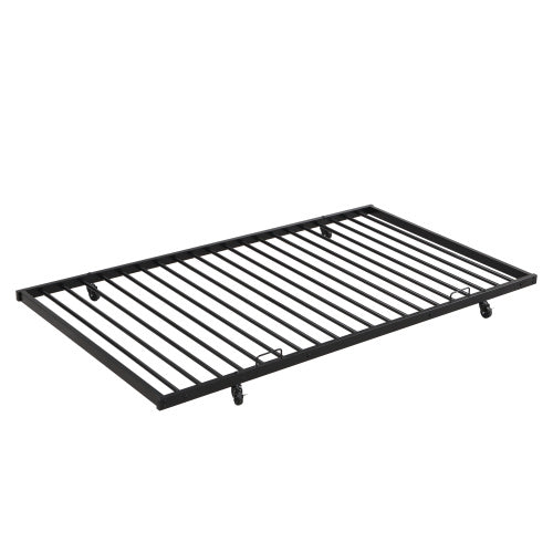 US Local Twin Over Full With Trundle Metal Bunk Bed , No Box Spring Needed, Easy Assemble