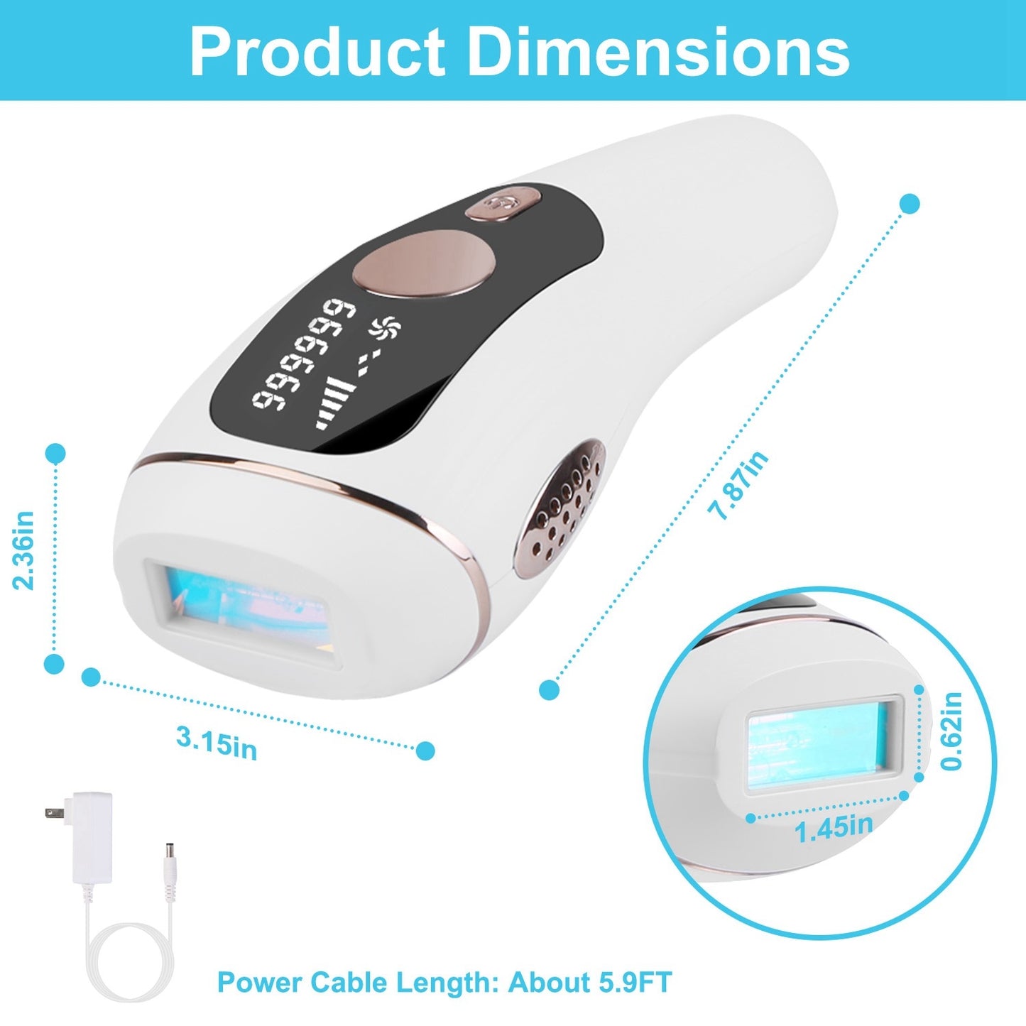 US Local 1Pc Laser Hair Removal For Woman Man Ice Cooling Permanent IPL Hair Remover With Painless 999999 Flashes Home Use Lasting Hair Reduction For Armpits Legs Arms Bikini Line