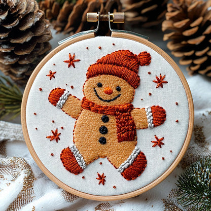 Christmas Gingerbread Man Embroidery Kit English