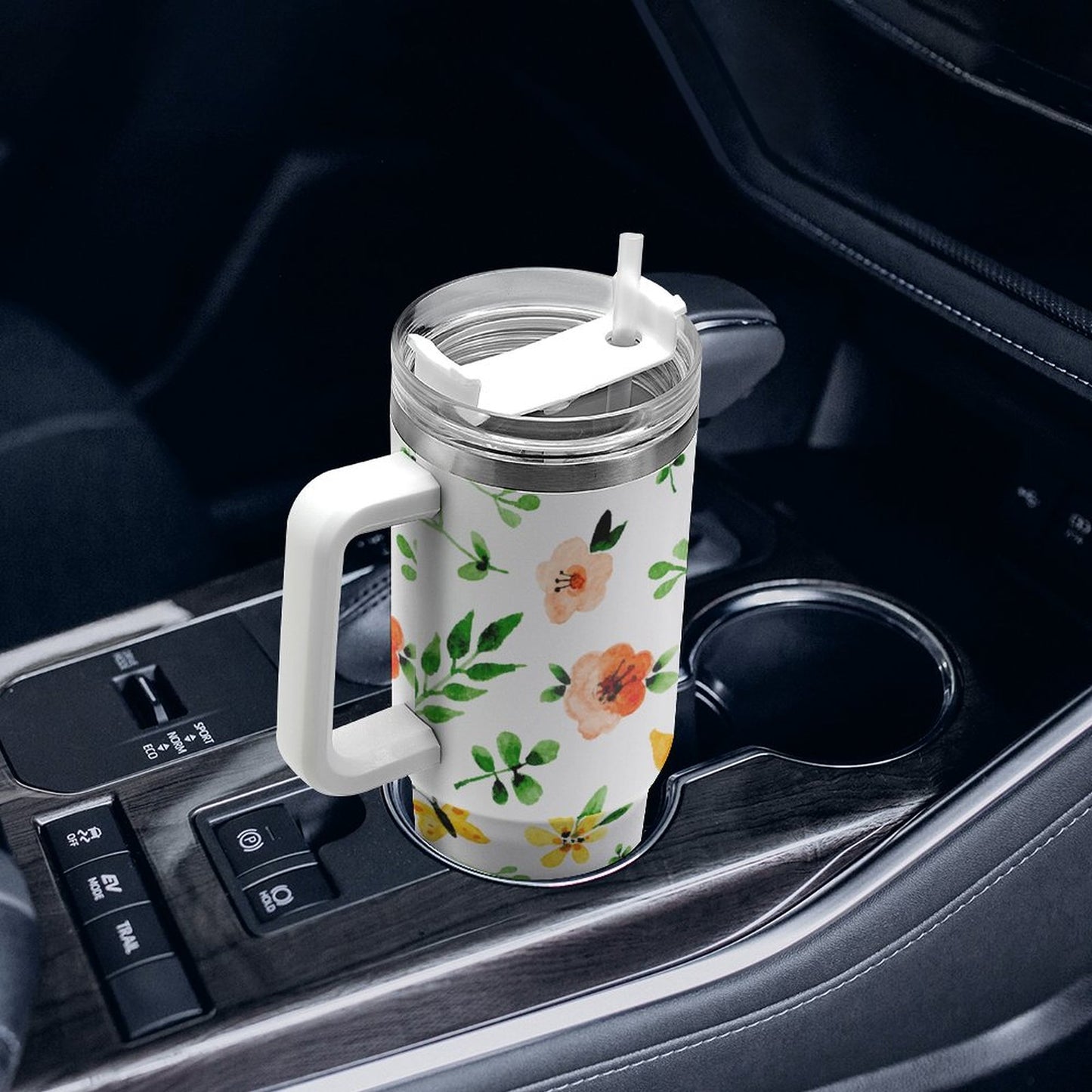 PHDT00454 POD US Local Tumbler 40 oz Large Capacity Car Cup Spring, Watercolors, Flowers