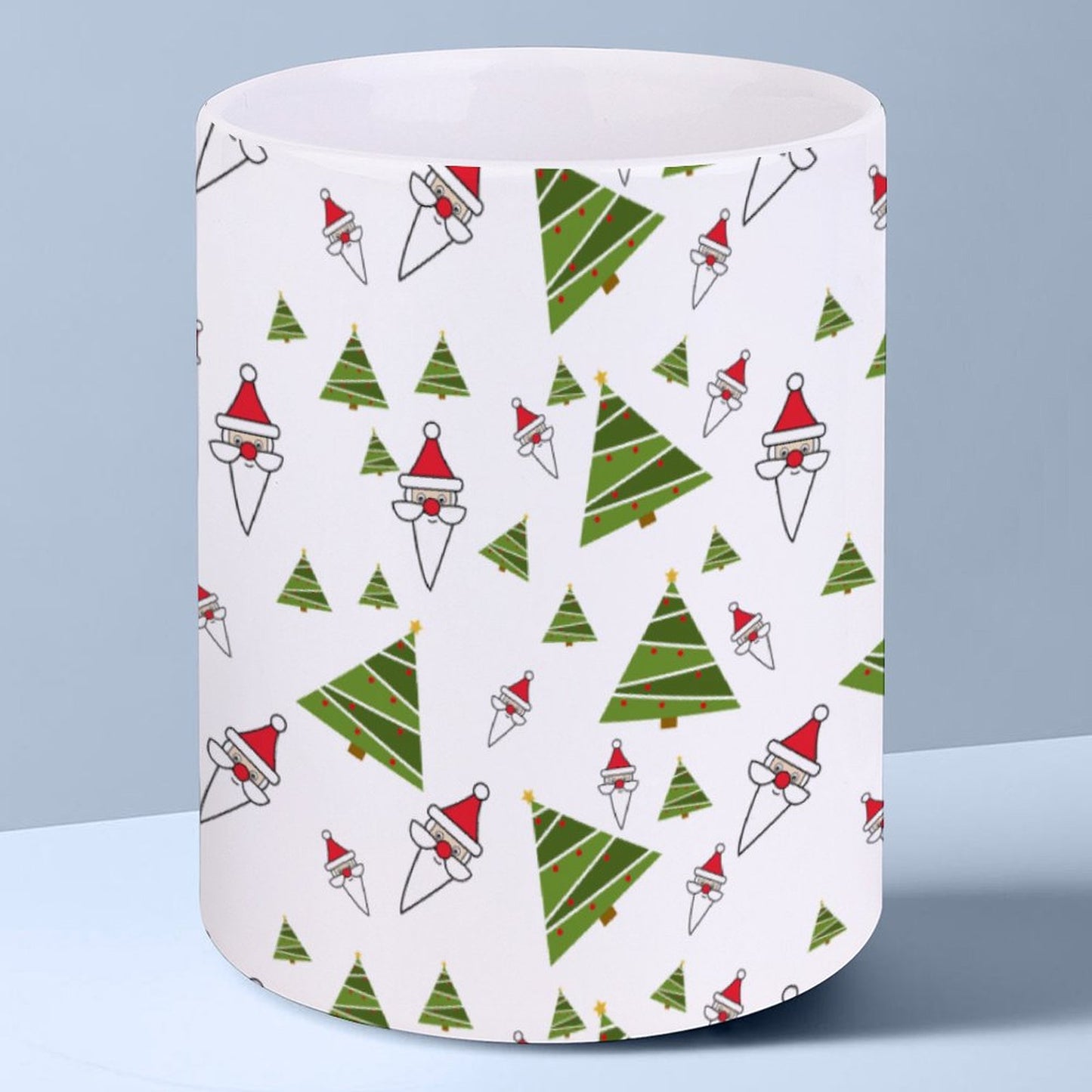 POD US Local White mug with full print, Christmas Tree, Santa Claus 0089