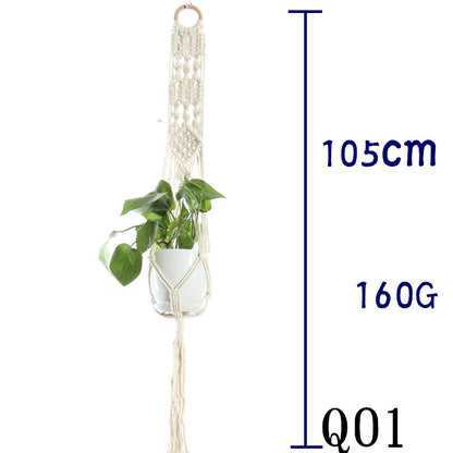 US Local Flower Pot Net Bag Beige Cotton Rope Indoor Plant Hanger Hanging Basket Sling