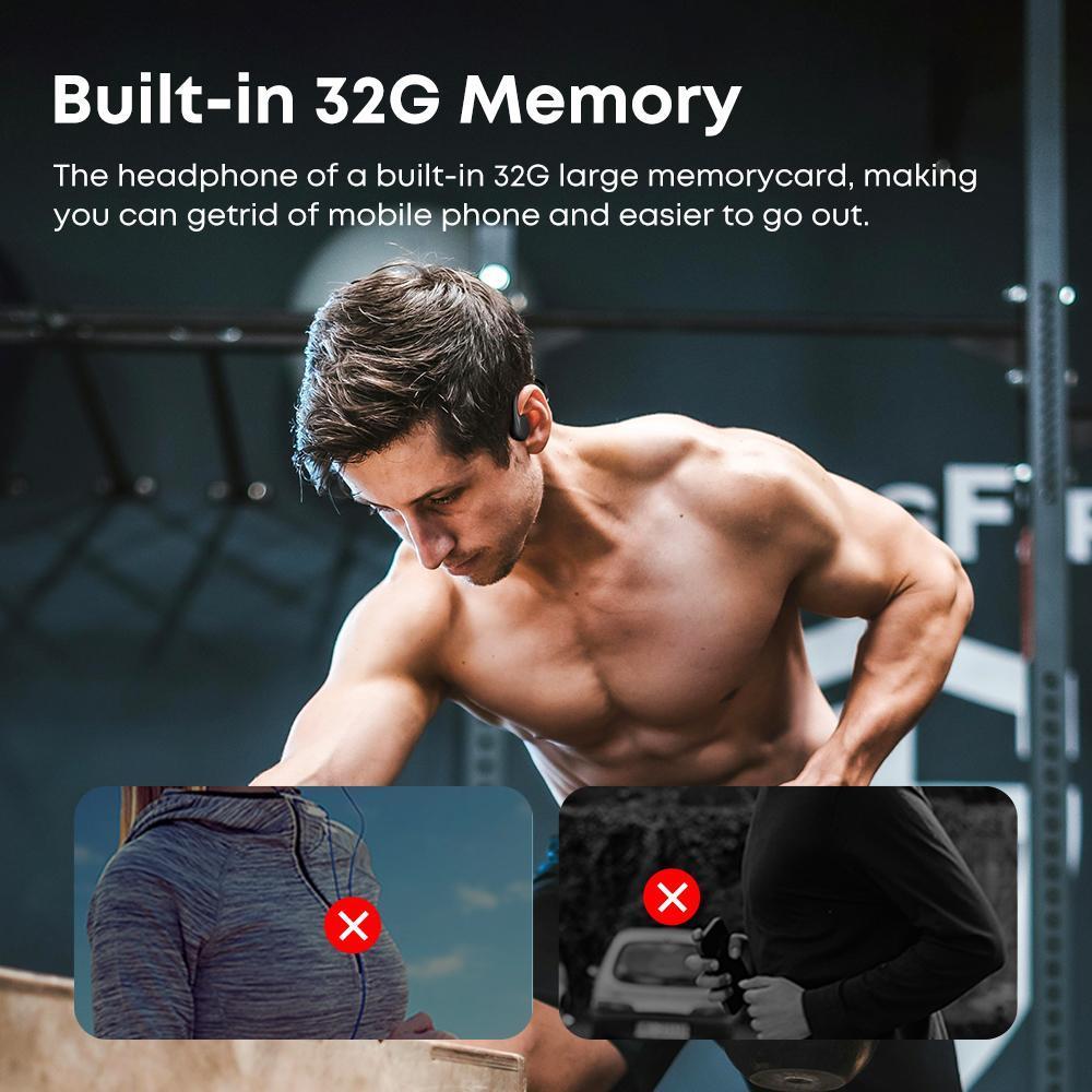 US Local IPX8 Waterproof Headphones, Swimming-specific Bluetooth Headphones, Sports Wireless Earbuds With 32G TF Card, Stereo Bone Conduction Headphones