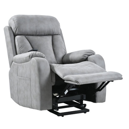 US Local Electric Power Lift Recliner Chair For Elderly, Fabric Recliner Chair For Seniors, Home Theater Seating,Living Room Chair,Side Pocket, Remote Control,Light Gray