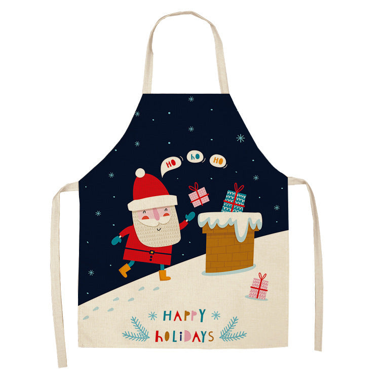 Christmas linen apron