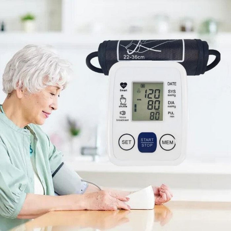 UK Local Multifunctional Advanced Upper Arm Blood Pressure Monitor With Adjustable Armband, Large Display And Dual 99 Reading Memory Function For Convenient Home Monitoring