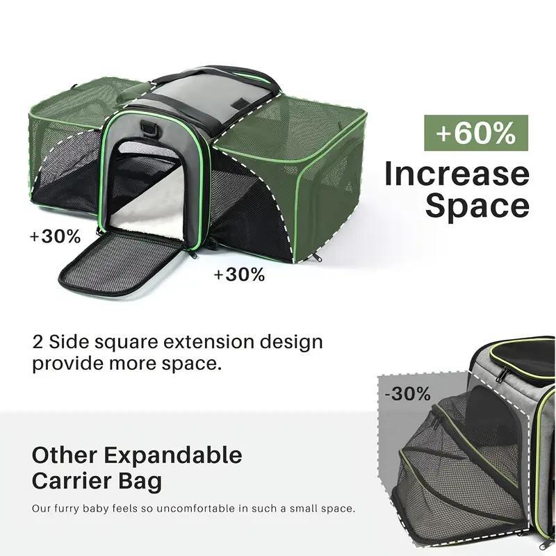 US Local Expandable, Foldable, Portable Pet Carrier With Wheels And Six Sides For Cats And Small Dogs.