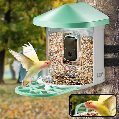 US Local VEVOR Smart Bird Feeder With Camera 2K HD AI Identify Bird Species Auto Capture
