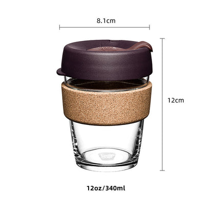 Coffee cup ins wind portable female water cup transparent glass