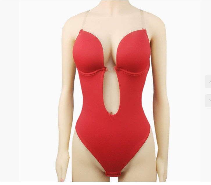 Tight Onesies With Deep V Low Back And Tight Stomach