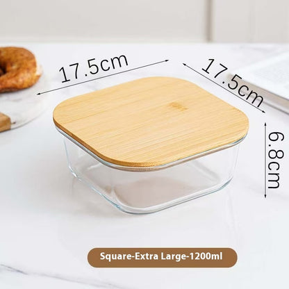 Round Glass Lunch Box Microwave Oven Heating Oven Special Use
