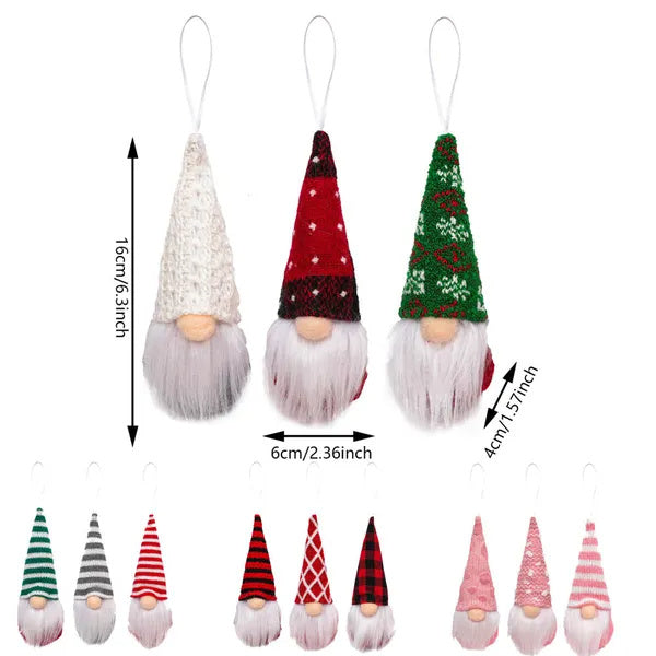 US Local 12 Pcs Christmas Gnomes Hanging Ornaments Tomte Gnomes Plush Decorative Ornaments Faceless Gnome Xmas Tree Hanging Decorative Santa Elf Home Wall Table Decor For Christmas Home