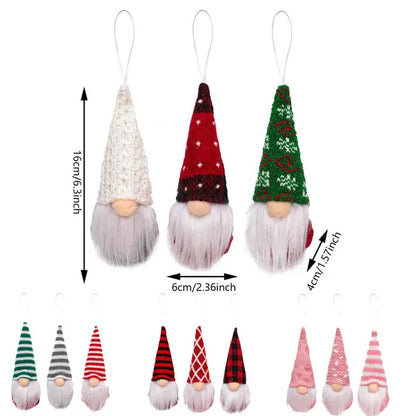 US Local 12 Pcs Christmas Gnomes Hanging Ornaments Tomte Gnomes Plush Decorative Ornaments Faceless Gnome Xmas Tree Hanging Decorative Santa Elf Home Wall Table Decor For Christmas Home