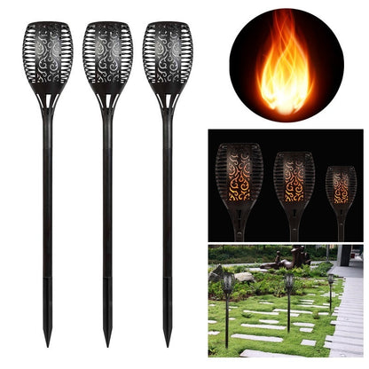 US Local 5pcs Solar Powered Garden Lights, Outdoor Solar Pathway Torch Light With Flickering And Dancing Flame Light Landscape Lighting For Christmas Halloween