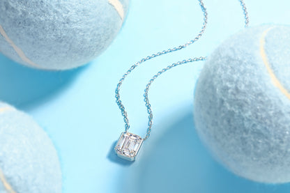 US Local The Brilliance In A Small Space - A Fashionable Jewelry Pendant Set With Moissanite S925 Sterling Silver And Platinum-plated Diamond, Moissanite Silver Jewelry