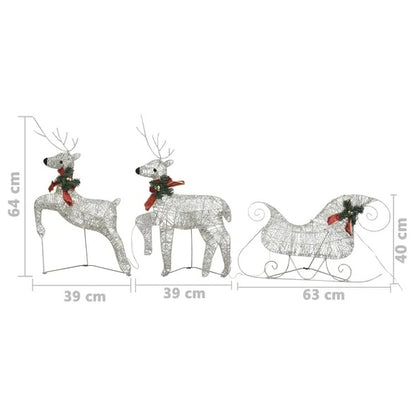 US Local Reindeer & Sleigh Christmas Decoration 60 LEDs Outdoor Gold