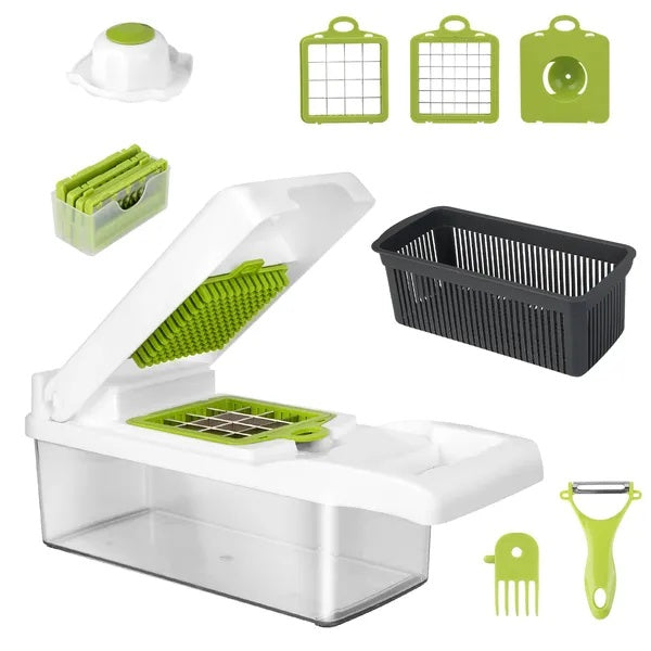 US Local 12 In 1 Vegetable Chopper With Container Kitchen Food Slicer Dicer Grater