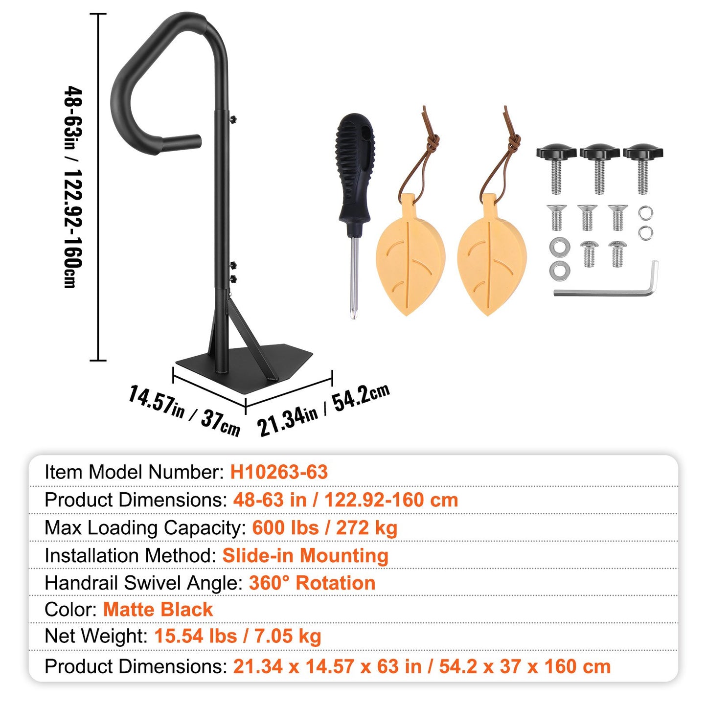 US Local VEVOR Hot Tub Handrail, 360 Rotatable Spa Side Handrail With Adjustable Height, Rust-proof Aluminum Spa Step Hot Tub Hand Rail With Slide-Under Mount Base For Indoor & Outdoor, 600LBS Capacity