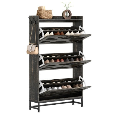 US Local Shoe Cabinet, Entry Home Shoe Cabinet, Entrance Balcony Storage Cabinet, Large Capacity Shoe Rack, Grey