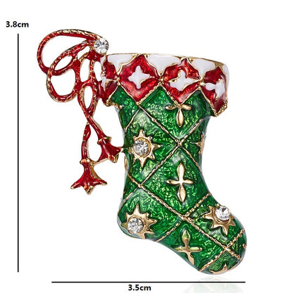 Christmas sock brooch