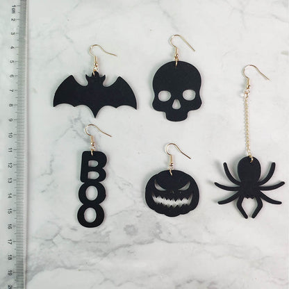 Women's Halloween Skull Spider Earrings