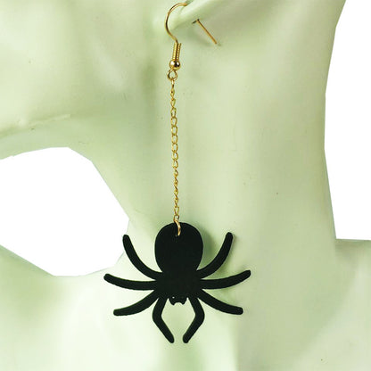 Women's Halloween Skull Spider Earrings
