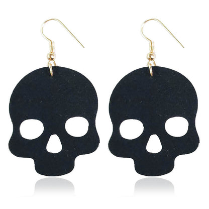 Women's Halloween Skull Spider Earrings