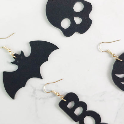 Women's Halloween Skull Spider Earrings