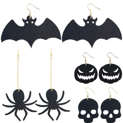 Women's Halloween Skull Spider Earrings