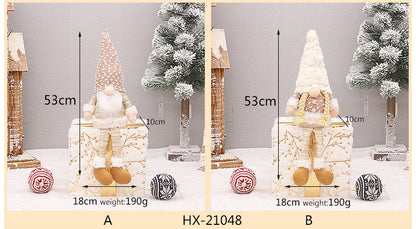 Retractable Luminous Santa Doll Rudolf Christmas Faceless Decoration Ornaments