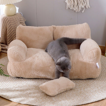 Luxury Cat Bed Sofa Winter Warm Nest Pet Small Medium Dogs Cats Comfortable Plush Puppy