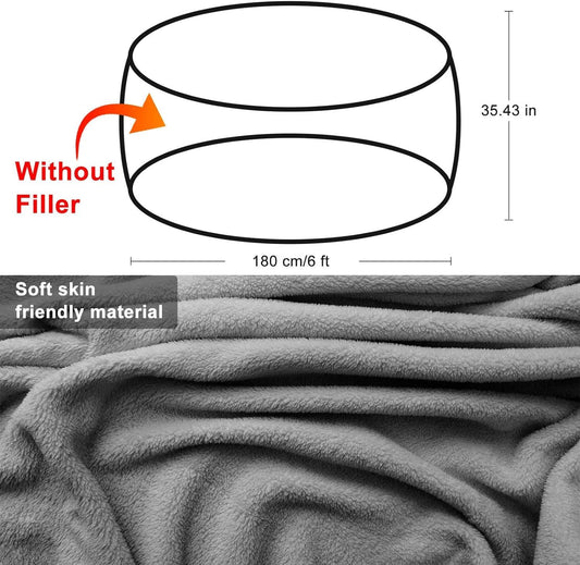 USA Local Bag Chair Coverit Was Only A Cover, Not A Full Bean Bag Chair Cushion,Big Round Soft Fluffy PV Velvet Sofa Bed Cover, Living Room Furniture,  Lazy Sofa Bed Cover,5ft Black