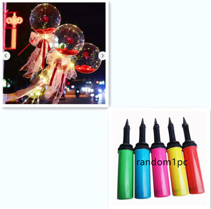 US Local LED Luminous Balloon Rose Bouquet Transparent Bobo Ball Rose