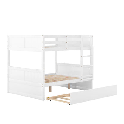 US Local Full Over Full Bunk Bed With Twin Size Trundle