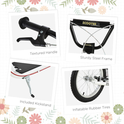 US Local Youth Scooter Kick Scooter for Kids 5+ with Adjustable Handlebar Front and Rear Dual Brakes Inflatable Wheels