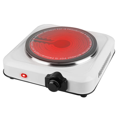 US Local 1Pc 1200W Electric Infrared Single Burner Portable Heating Hot Plate Stove Countertop RV Hotplate With 7.5in Glass Cooktop Stepless Temperature Adjustments For Home RV Camp