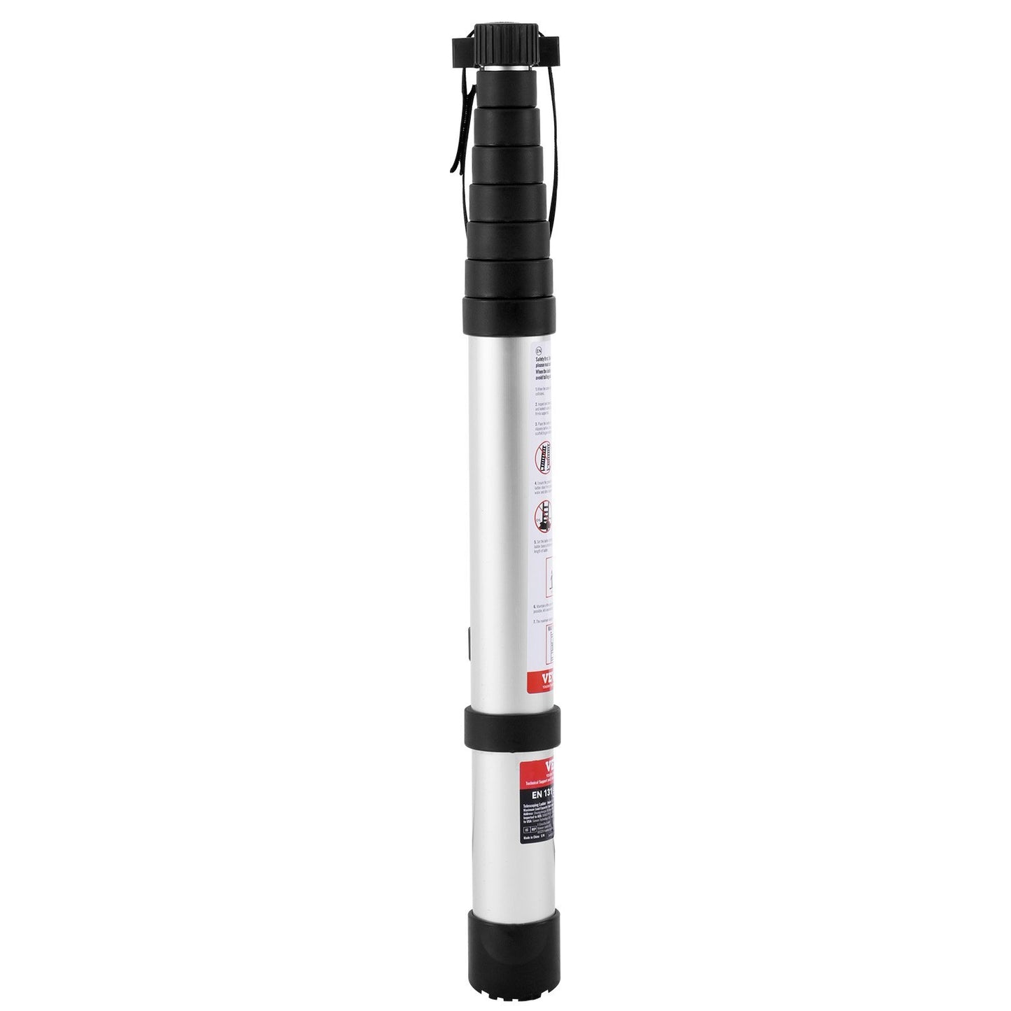 US Local VEVOR Telescoping Extension Ladder 8.5FT One-button Retraction 375 LBS Capacity