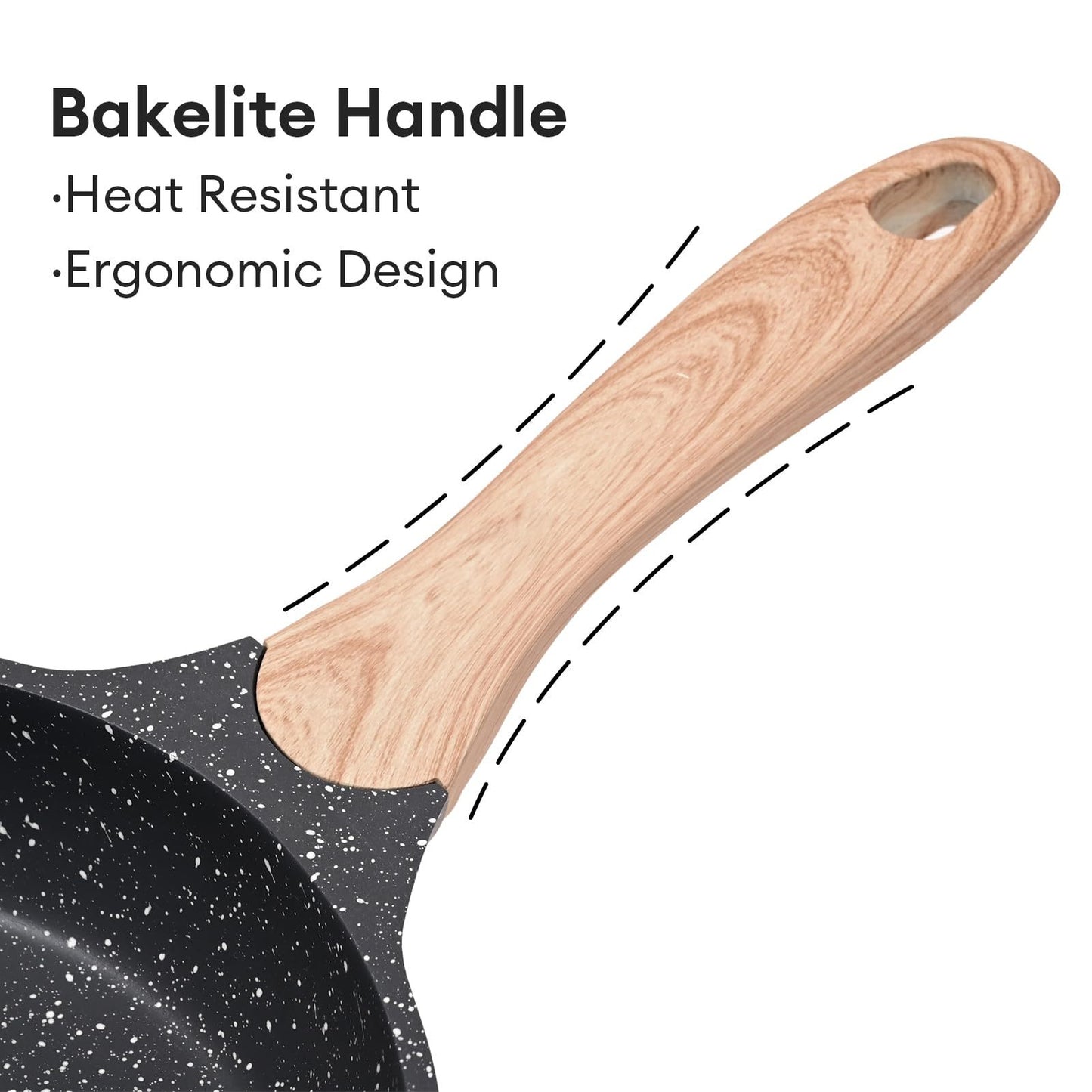 US Local JEETEE 8 Inch Nonstick Frying Pan, Stone Coating Cookware, Nonstick Omelette Pan With Heat-Resistant Handle, Induction Skillet For Eggs