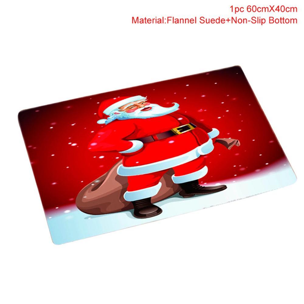 USA Local Merry Christmas Bathroom Curtain Santa Claus Toilet Seat Christmas Decorations