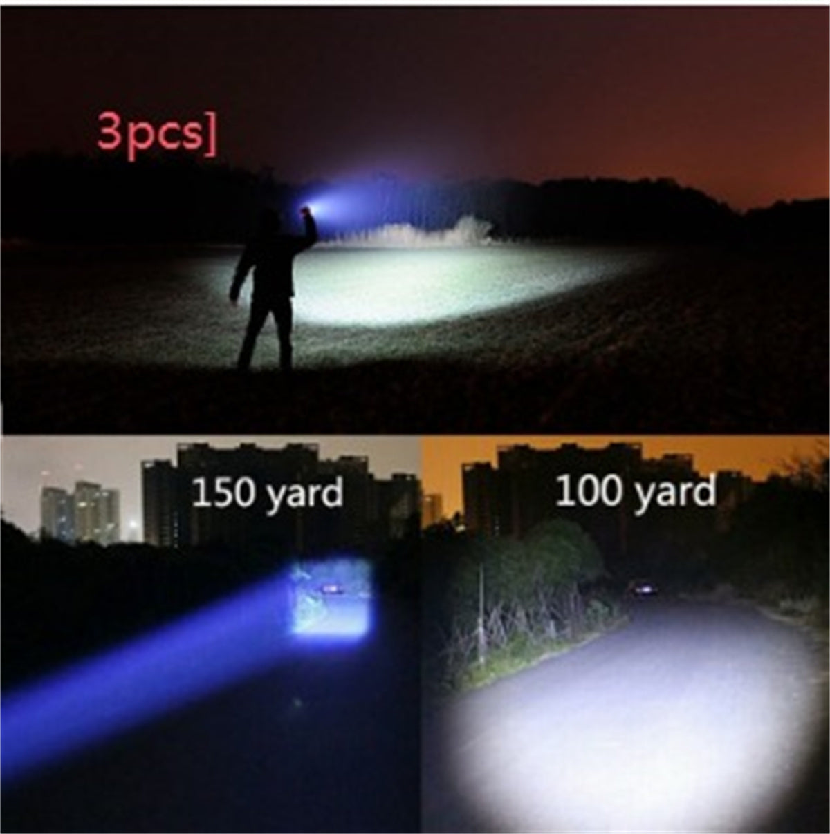 US Local Portable Mini Flashlight LED ZOOM Torch Hunting Zoomable Flashlight Torch Light